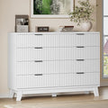 BORNOON 53" Wide Dresser for Bedroom, 8-Drawer Fluted Chest of Drawers, Modern Wood Highboy with Metal Slides and Handles, Anti-Tip Kit, Vertical Clothes Storage Organizer for Apartment, Closet