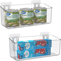 vacane 2 Pack Plastic Adhesive Mount Over Cabinet Door Organizer, Wall Organization Container Makeup Organizer Hanging Basket Bins for Kitchen, Pantry, Craft Room, Office, Space Saving Holder