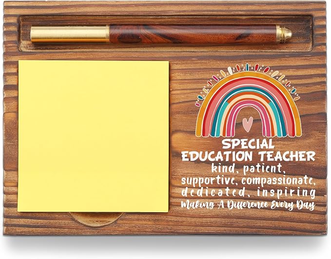 Special Education Teacher Gift Sticky Note Holder Appreciation Thank You Gift Wooden Desk Accessory Teacher Appreciation Week Team TZP173