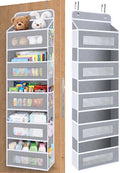 Over The Door Organizer Storage with 10 Pockets, 5 Shelf Hanging Door Storage Organizer for Nursery, Pantry, Bathroom & Bedroom, Reinforced Shelves,Holds up to 48lbs
