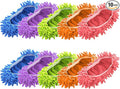 Cosywell 5 Pairs 10 PCS Mop Slippers for Floor Cleaning Supplies Microfiber Mopping Slippers Washable Reusable Mop Socks Mop Shoes Microfiber Foot Socks