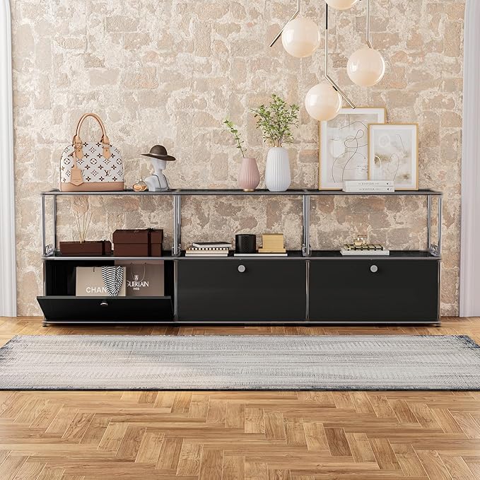 Modern Storage Cabinet Sideboard Versatile Free-Standing Organizer Cabinets for Home Office, Living Room, Bedroom, Kitchen, Garage