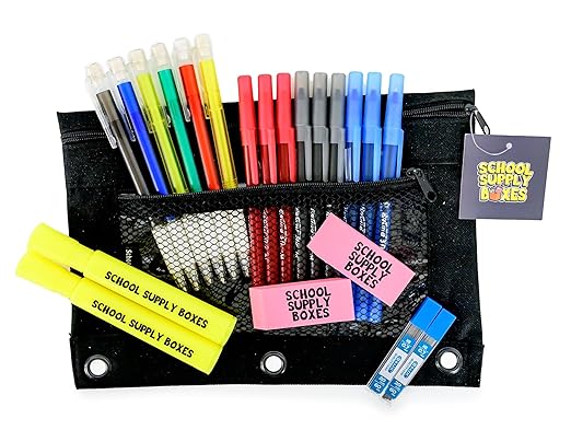 School Supply Boxes | STEM Class Pallet (180 Boxes) | Back to School Essentials Kit for Students & Teachers | Includes a Calculator, Graph Ruled Filler Paper, a Protractor, & More