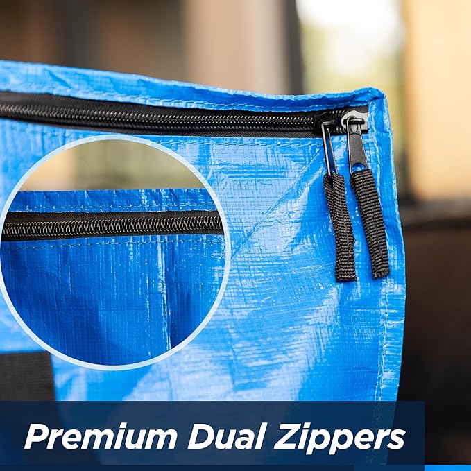 Blue Moving Bags Heavy Duty Extra Large Storage Bags with Zipper and Handles, Moving Supplies Moving Storage Bags, 23 Gallon Capacity, 10 Pack