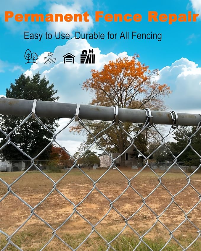 Metal Zip Ties (100PCS 11.8 Inch), 304 Stainless Steel, Heavy Duty Self-locking Cable Ties, for Exhaust Wrap, Chain Link Fence Parts, Heat Resistant Fencing Tie. for Pipe, Auto repair.