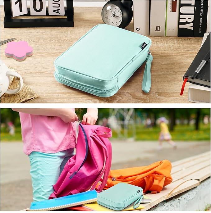 Zannaki Big Capacity Storage Pouch Marker Pen Pencil Case Simple Stationery Bag Box Art Tool & Sketch Storage Boxes for Bullet Journal Middle High School Office College Student Girl Women Adult Teen
