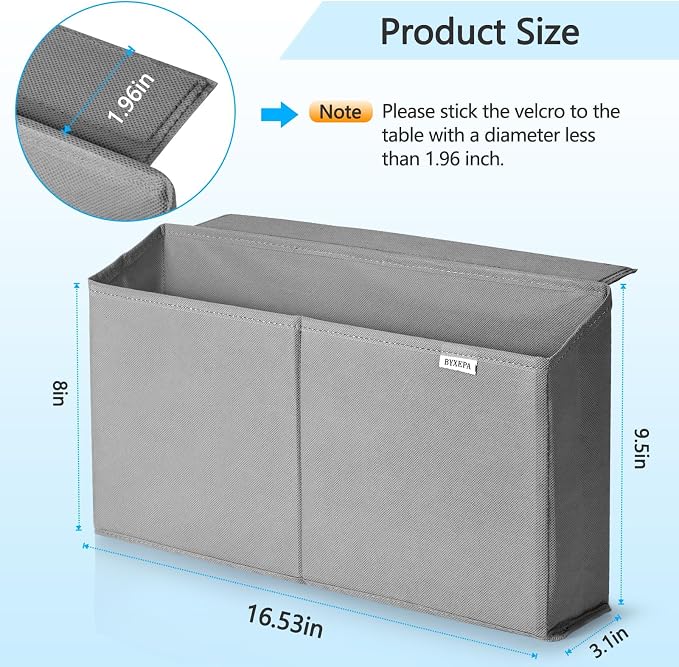 Desk Storage Bag, Table Storage Organizer For Computer, Gaming Desk, Dorm, Study Work Table (Grey)