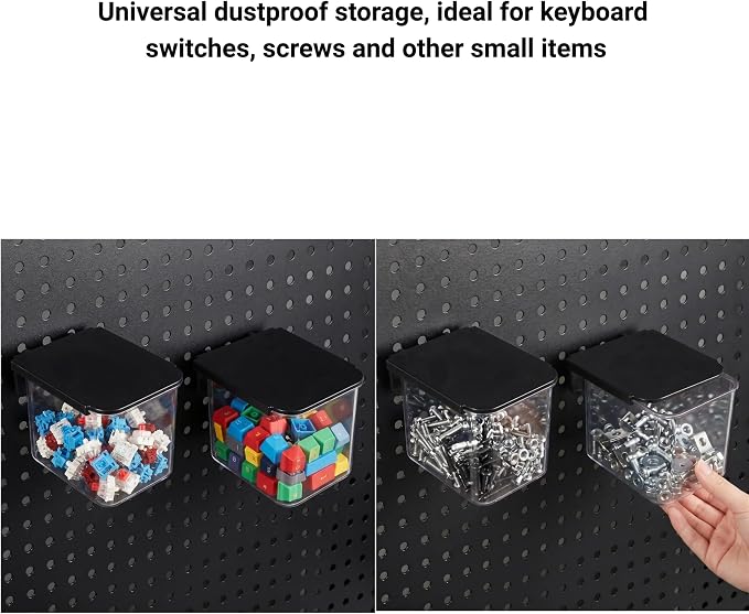 High-transparent drawer plastic boxes for pegboard, perfect for organizing keyboard switches, keycaps, screws