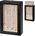 2-Layer Necklace Organizer Box with Double-Sided Clear Lid, Black | Jewelry Storage Case, Anti-Tangle Necklaces Display Holder for Pendants Bracelets, Jewelry Organizer for Women Girls