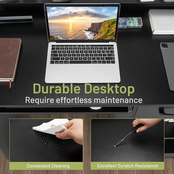 Tangkula Computer Desk with Drawer & Keyboard Tray, 22 Inch Wide Modern Study Writing Desk with Desktop Hutch & Storage Shelves, Home Office Desk for Kids, Wood PC Laptop Desk, Desk for Bedroom
