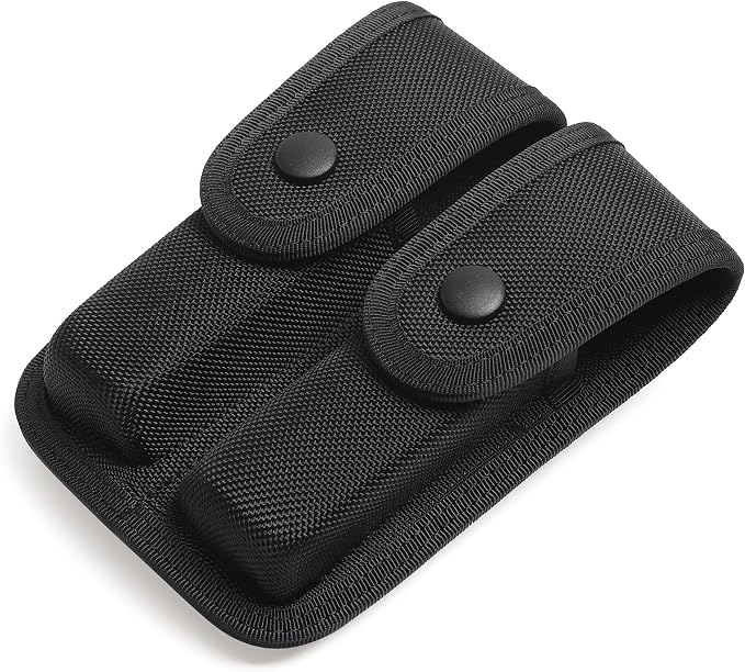 TACNEX Single/Double Magazine Pouch Duty Belt Nylon Mag Holder Pistol Mag MOLLE Holster Carry Case Compatible w/Double & Single Stack Magazines .380, 9mm & 40 Cal for Glock H&K Ruger S&W M&P Walther