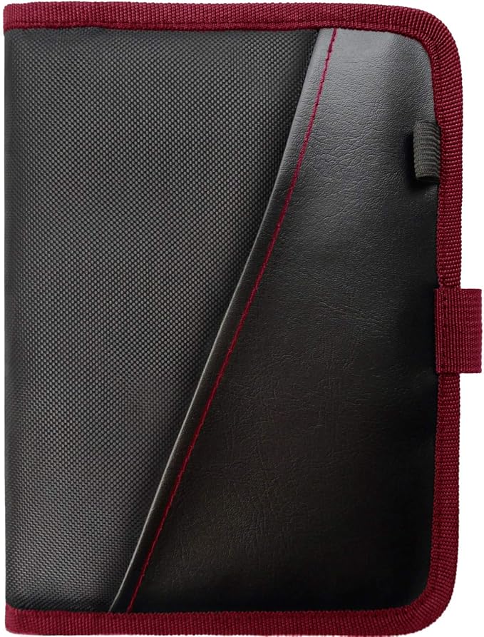 PlusXpres Glove Box Compartment Organizer - Car Document Holder - Red | Owner Manual Case Pouch, Vehicle Storage Wallet for Registration and Insurance Card, Auto Paperwork Holder, Log Book included