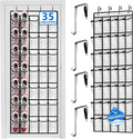 Over the Door Shoe Organizer, 2025 Upgrade 35 Large Pockets for Shoe Storage, Hanging Shoe Holder with Metal Hook, Clear Shoe Rack for Closet Bathroom Door Space Saving - White