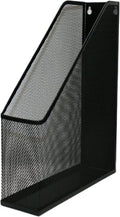 YBM HOME Wall Magazine Holder and Desk Organizer Rack Keeps Up to 20 Magazines Upright, Steel Mesh Magazine Desk Organizer and File Storage for Home and Office - Black