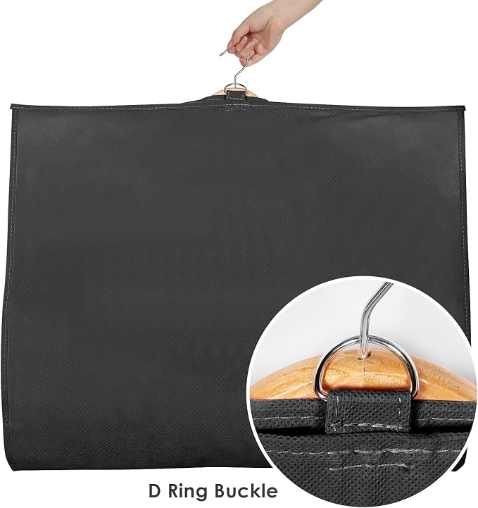 Univivi 40 Inch Kids Dance Costume Garment Bag, Dance Competition Garment Bags for Teens With 3 Medium Clear Zipper Pockets for Storage And Travel (Black) - 12 Pack