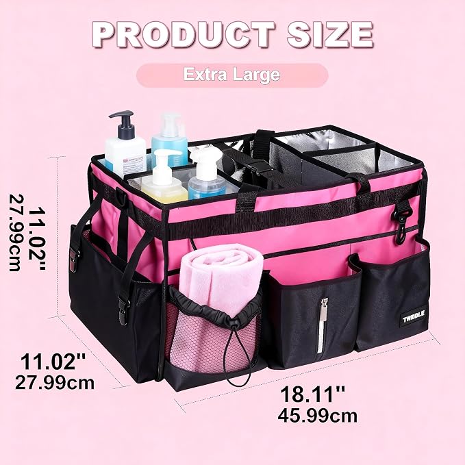 Extra-Large Wearable Cleaning Caddy With Detachable Divider,Cleaning Caddy For Cleaning Supplies Large Cleaning Supply Caddy With Adjustable Shoulder Strap & Waist Belt For Cleaners