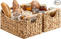 StorageWorks Wicker Baskets for Organizing, Water Hyacinth Storage Baskets with Handles, Woven Baskets for Pantry Storage, 13" x 8¼" x 7", 2-Pack