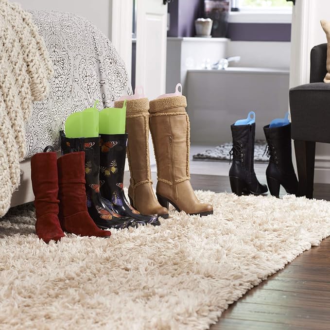 Household Essentials CedarFresh Boot Shapers, 4 Pairs, Plastic Boot Inserts, Pliable and Durable, Customizable Size, Perfect for Preserving Boot Shape and Quality, Multicolor