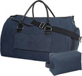 Convertible Garment Duffel Bag for Travel, Large Carry On Weekender Bag with Hanging Clothes Feature, Overnight Travel Duffle Bag for Women with Shoe Compartment (Navy Blue)