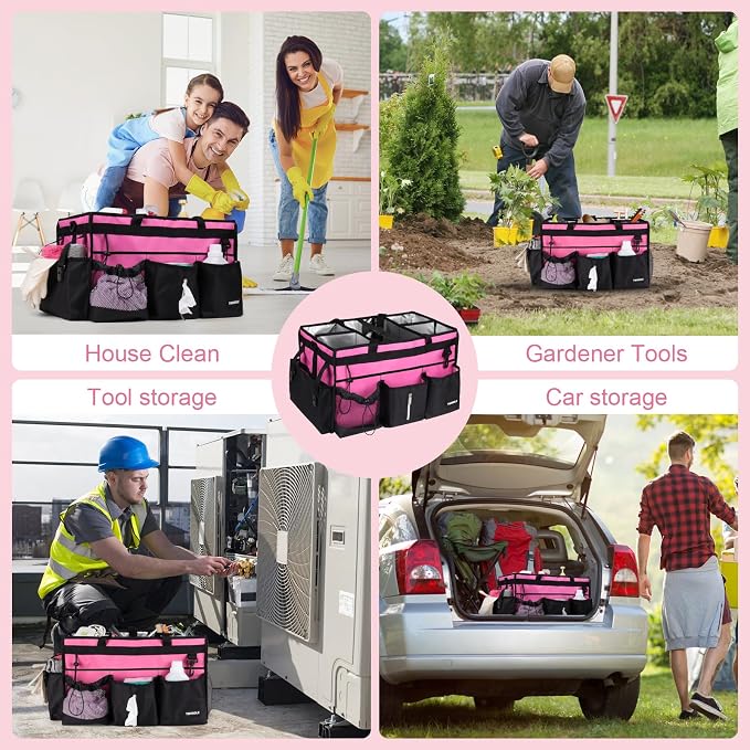 Extra-Large Wearable Cleaning Caddy With Detachable Divider,Cleaning Caddy For Cleaning Supplies Large Cleaning Supply Caddy With Adjustable Shoulder Strap & Waist Belt For Cleaners
