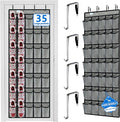 over the door shoe organizer,upgraded,over door shoe organizer,35 Huge clear pockets,over door shoe organizer,Store size 13 shoes,hooks Suitable for various doors,Grey