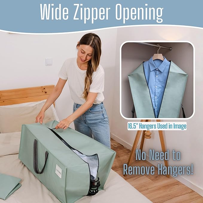 VENO 8 Pack Heavy Duty Moving Bags with Backpack Straps, Zippers & Handles, Extra Large Packing Bags for College Dorm Essentials, Moving Supplies Alternative to Cardboard Moving Boxes