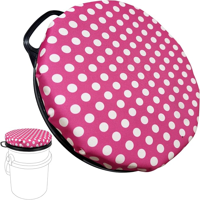 5 Gallon Bucket Seat with Swivel Lid, Padded Top for Cozy Sitting, Outdoor Fishing, Hunting, Gardening, Baseball Training, Pink