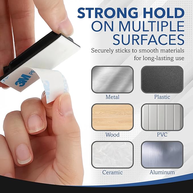 100 PCS Self Adhesive Cable Clips, Wire Organizer, Cable Management, Cord Organizer for Desk, Wall, PC, Car, Home, Office, USB, Ethernet, Power Cords, Black (Small)