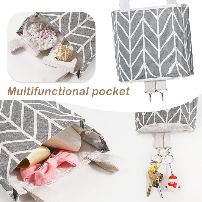 kangaroo Headband Holder Hair Bows Organizer for Baby Girls Nursery Decor | Multi-pocket&Large Capacity | Wall Hanging-14"L x 37"H | Easy to Grab | Nursery Essentials | Baby's bows&headbanfs Organizer