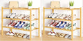 Smiry Shoe Rack, 3 Tier Bamboo Shoe Organizer, Stackable Free Standing Wooden Shoe Storage Shelf for Closet, Entryway, Front Door Entrance, Natural (Pack of 2)