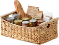 StorageWorks Large Wicker Baskets for Organizing, Water Hyacinth Storage Baskets with Handles, Woven Baskets for Pantry Storage, 16½" x 13" x 7½", 1-Pack