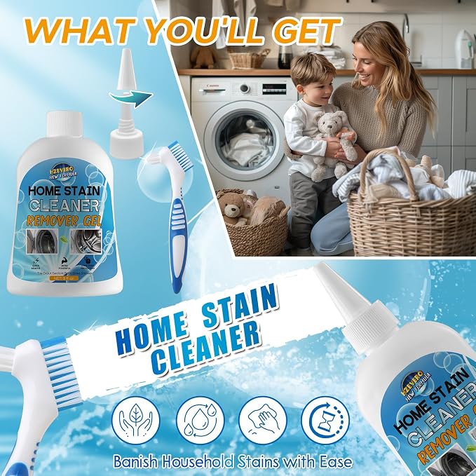 Mold Stain Remover Gel, Washing Machine Cleaner for Front Loader Washer Gasket Rubber Seal Home Stain Removal Gel for Grout, Caulk, Shower, Bathroom, Refrigerator, Bathtub Cleaning Solution 8 Fl Oz