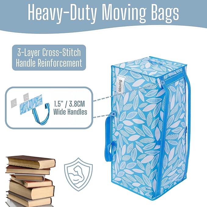 VENO 8 Pack Heavy Duty Moving Bags with Backpack Straps, Zippers & Handles, Extra Large Packing Bags for College Dorm Essentials, Moving Supplies Alternative to Cardboard Moving Boxes