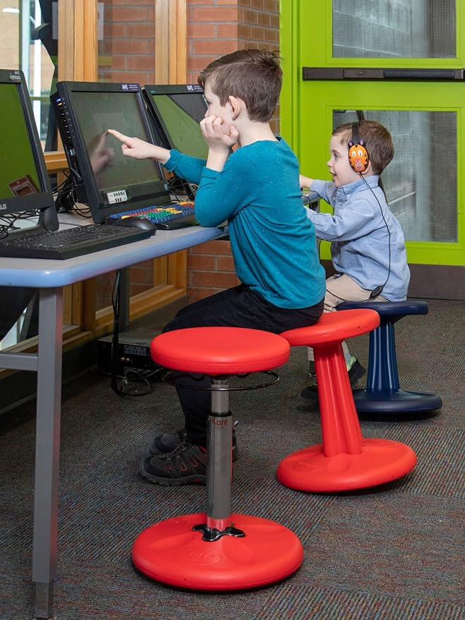 KORE DESIGN Wobble Stool Chair, Girls + Boys Kid Desk Stools, Ergonomic Small Office Chairs, Flexible Seating for Active Kids, ADD/ADHD, Classroom, School, Home, Pre-Teen (18.7in), Age 10-11 yr, Green