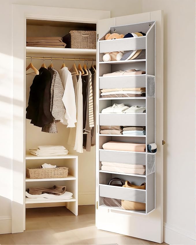 ULG 1 Pack Over Door Organizer Hanging Storage Light Gray