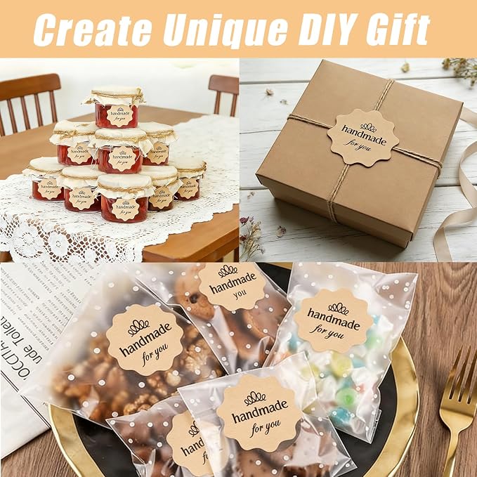 142Pcs Jar Label Stickers Set – 80 Reusable Blackboard Stickers with 2 White Erasable Chalk Markers, 60 Handmade for You Stickers, Perfect for Mason Jars, Spice Jars, Jam Jar & various Food Containers