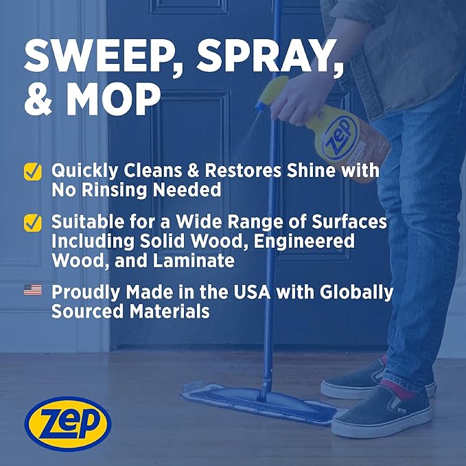 Zep ZUHLF32 Hardwood and Laminate Floor Cleaner 32 ounces (Pack of 4)
