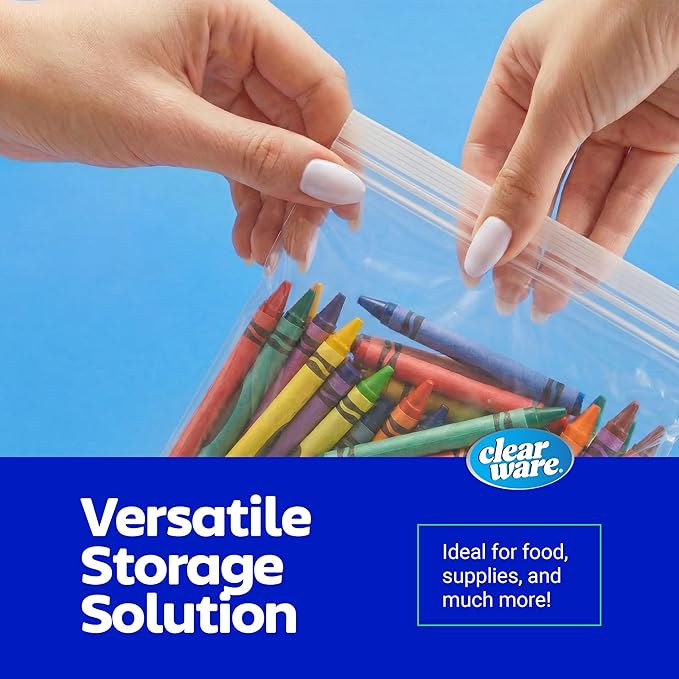 Quart Storage Bags, Double Zipper Seal - 150 Count, Resealable Thick Plastic Food Storage Bags - Microwave-Safe, Zero BPA - Reusable Containers for Lunch, Snacks, Meals - 2 Boxes