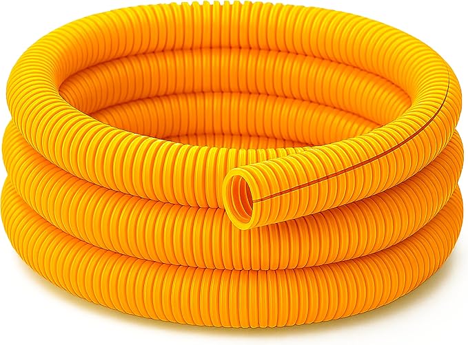 Electriduct Split Wire Loom Tubing Polyethylene Corrugated Flexible Conduit - 3/4" Nominal Size - 50 Feet - Yellow