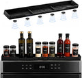 30 Inch Magnetic Stove Top Shelf, Over the Stove Spice Rack Organizer, Black | Heat Resistant Silicone, No Drill Installation, Anti-Slip, For Gas & Electric Stoves