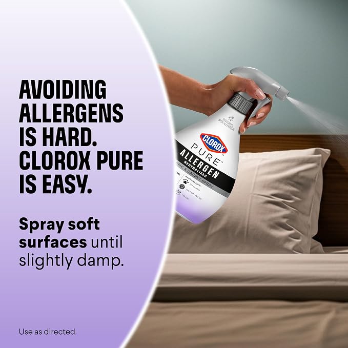 Clorox PURE Allergen Neutralizer Fabric and Carpet Spray, Nighttime Calm, 26 Fluid Ounces (Pack of 2)