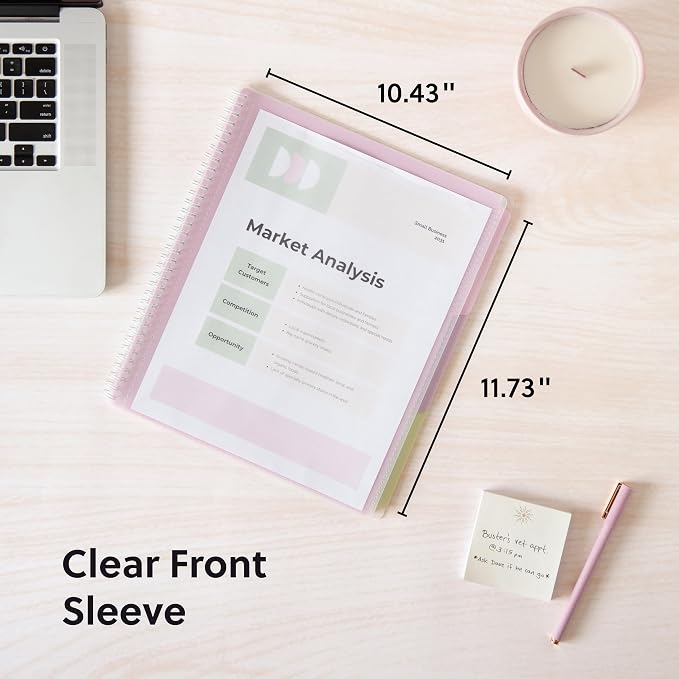 Smead Poly Project Organizer, 6 Tabs, 12 Pockets, Letter Size, Pastel (89208) (Pack of 1)