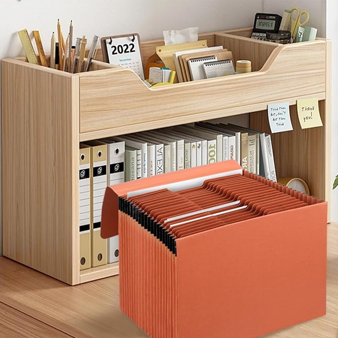 Heavy Duty Expanding File Folder Organizer,21 Pockets Accordion File Organizer,A-Z,1/3 Cut Tabs,Letter Size,17.5Inch Expansion