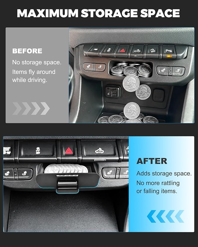 Center Console Organizer Tray for Chevy Colorado & GMC Canyon 2015-2022 | Custom Fit Hidden Storage Cubby drawer Non-Slip Liner Easy Install OEM-Style Fit
