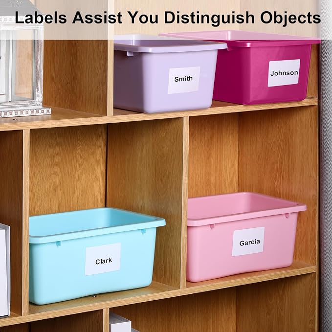 Zonon 12 Pcs Plastic Cubby Storage Bin Back to School Classroom Cubby Organization Storage Container with 1 Pack Self Adhesive Label for Office School Library(Retro Color,11.61 x 7.68 x 4.92)
