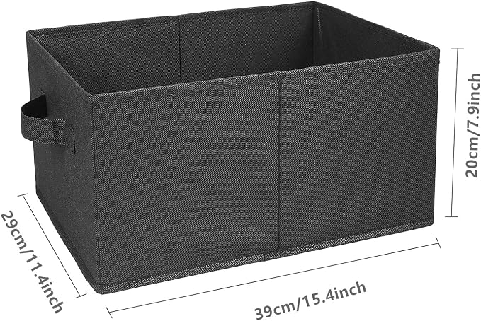 Collapsible Storage Bins, Foldable Organizers and Storage Baskets Cube Storage Bin for Bedroom Living Room, Black, 15.4x11.4x7.9inch, 4 Pack
