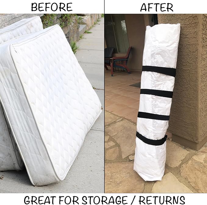 Mattress Vacuum Bag for Moving, Vacuum Seal Mattress Bag for Memory Foam or Inner Spring Mattresses, Compression and Storage for Returns, Leakproof Valve and Double Zip Seal (Queen/Full/Full-XL)