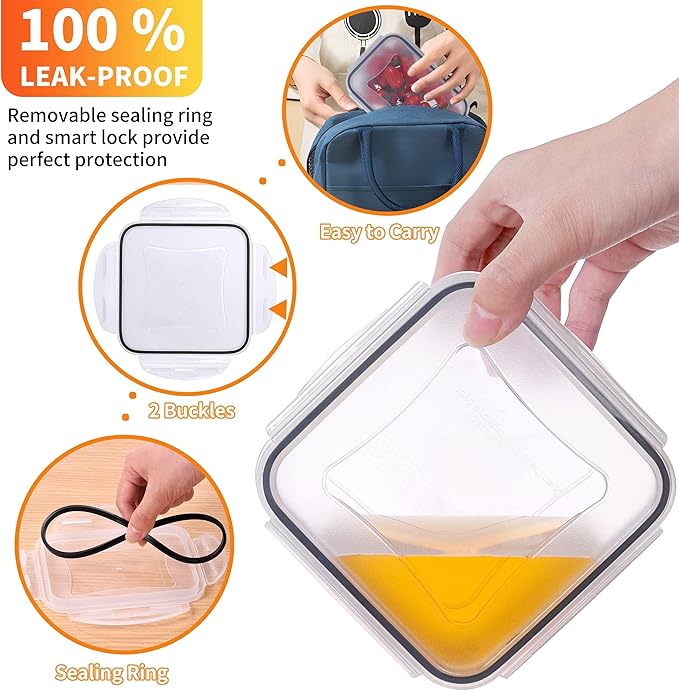 40 PCS Plastic Food Storage Containers with Lids Airtight, BPA-Free Leakproof Meal Prep Containers Reusable,Microwave & Dishwasher & Freezer Safe,Includes Labels & Pen