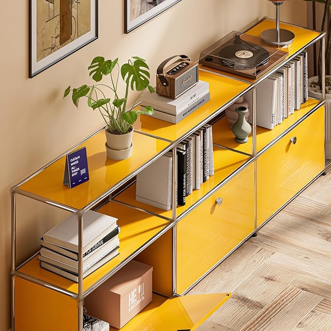 Modern Storage Cabinet Sideboard Versatile Free-Standing Organizer Cabinets for Home Office, Living Room, Bedroom, Kitchen, Garage