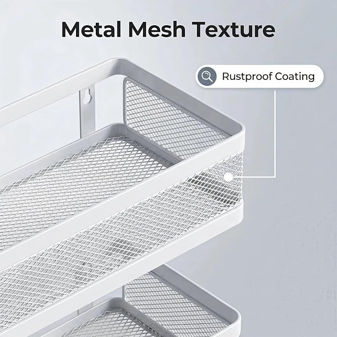 PUSDON Metal Wall Hanging Basket 2 Packs DIY Suitable for Multiple Scenes - Middle White Netting Suit